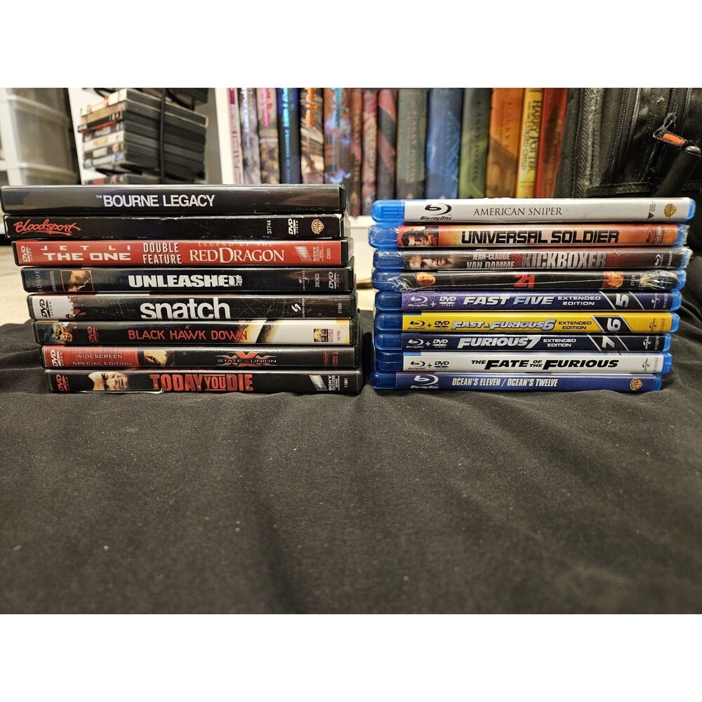High Action Movie Dvd Blu Ray Lot Of 17 Fast & Furious Van Damme Jet Li...